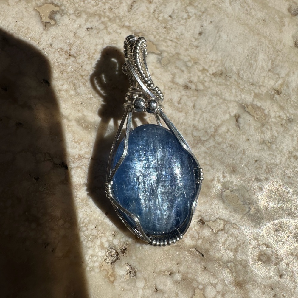 Sterling Silver Kyanite Necklace Pendant